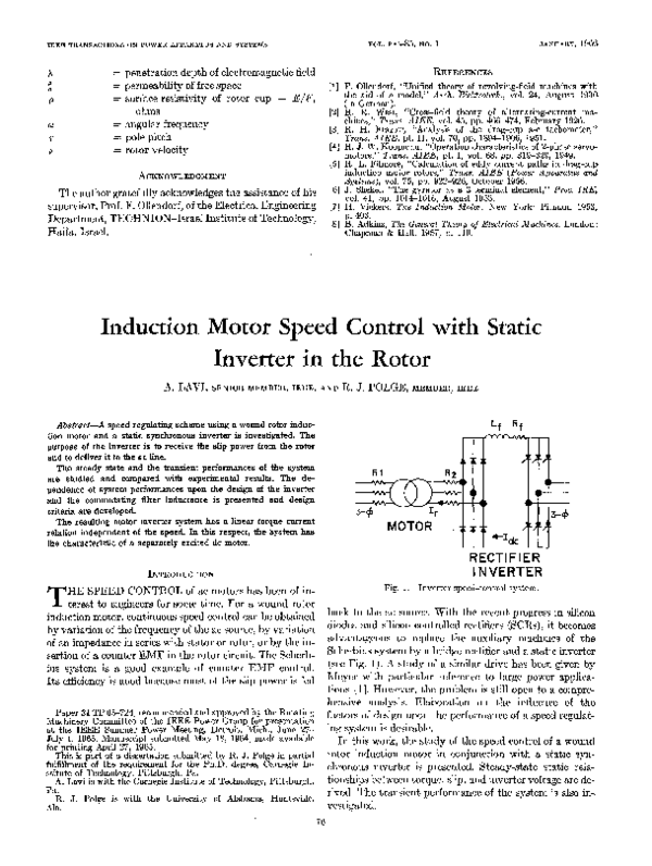 (PDF) Induction motor speed control with static inverter in the rotor