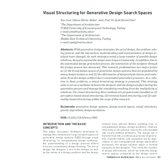 (PDF) Visual Structuring for Generative Design Search Spaces
