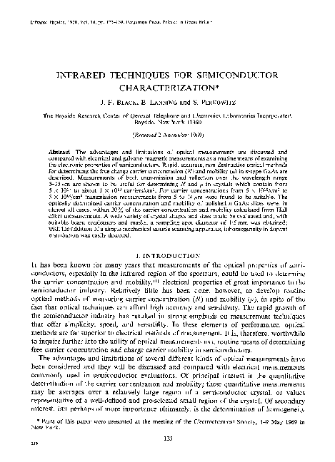 (PDF) Infrared techniques for semiconductor characterization