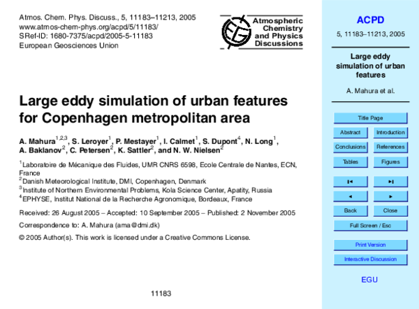 (PDF) Large eddy simulation of urban features for Copenhagen ...
