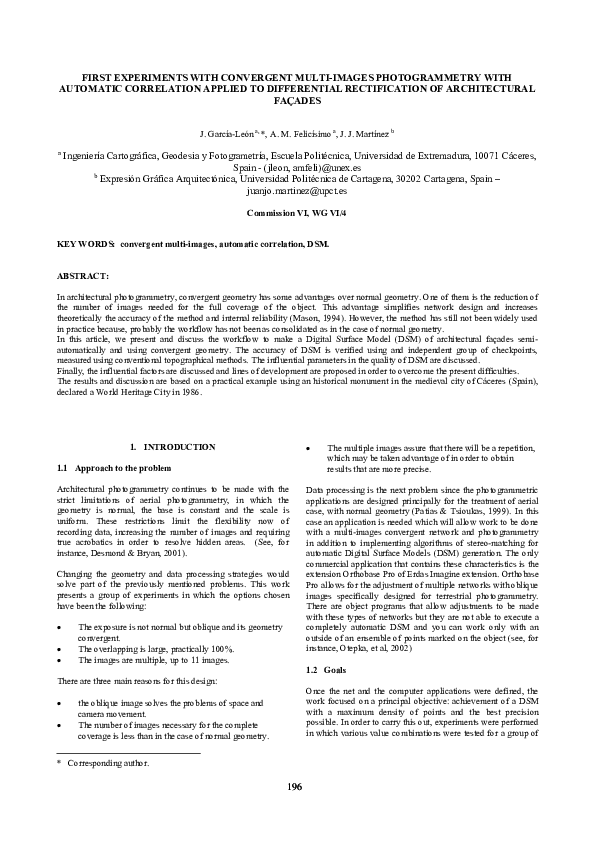 (PDF) First Experiments with Convergent Multi-Images Photogrammetry ...