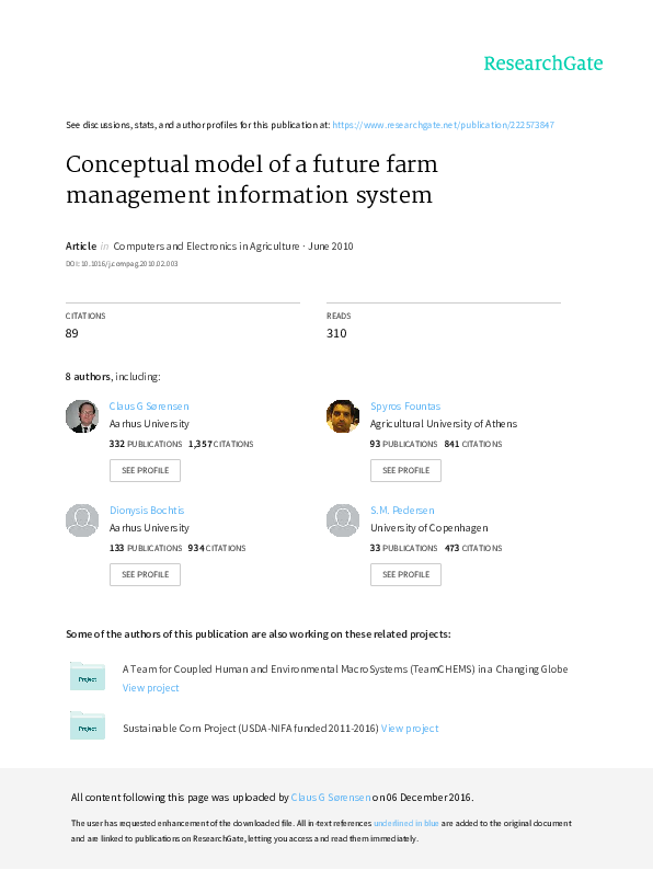 (PDF) Conceptual model of a future farm management information system