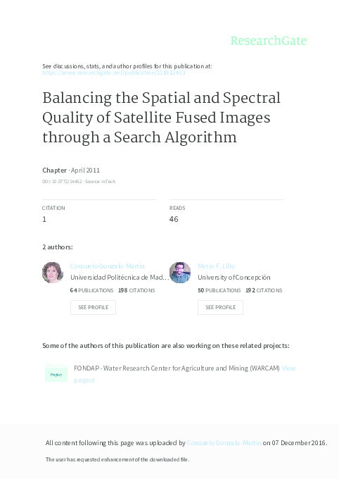 (PDF) Balancing the Spatial and Spectral Quality of Satellite Fused ...