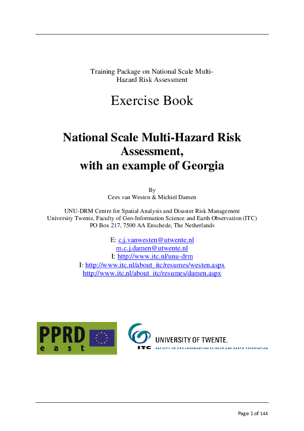 (PDF) Training Package on National Scale Multi- Hazard Risk Assessment ...