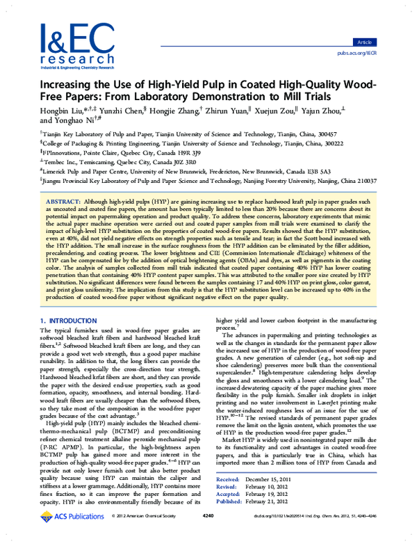 (PDF) Increasing the Use of High-Yield Pulp in Coated High-Quality Wood ...