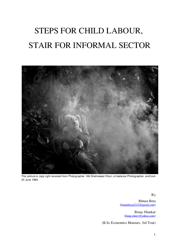(PDF) STEPS FOR CHILD LABOUR, STAIR TO INFORMAL SECTOR.pdf