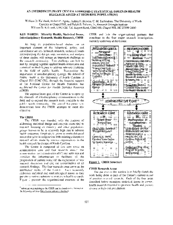 (PDF) An Interdisciplinary Center Addressing Statistical Issues in ...