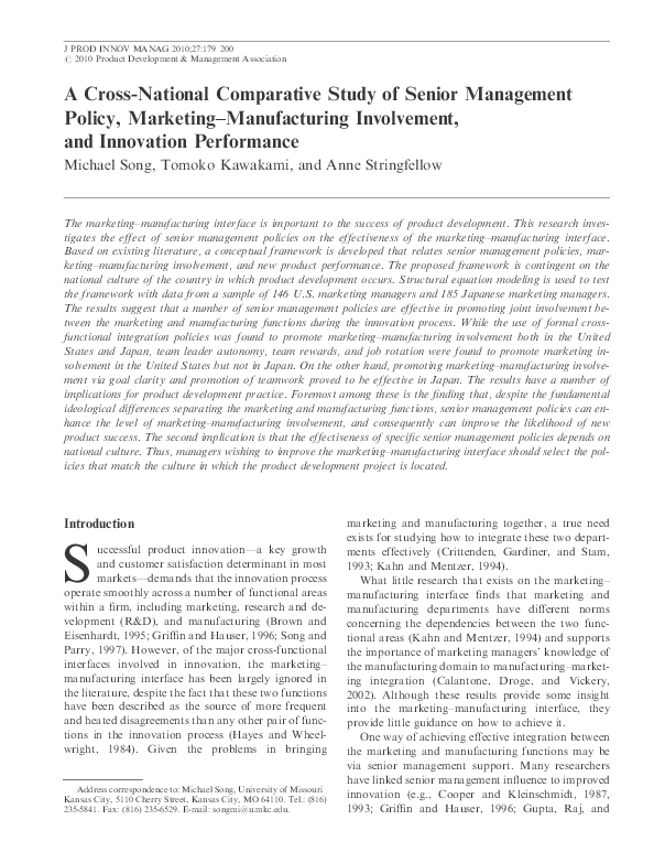 (PDF) A Cross‐National Comparative Study of Senior Management Policy