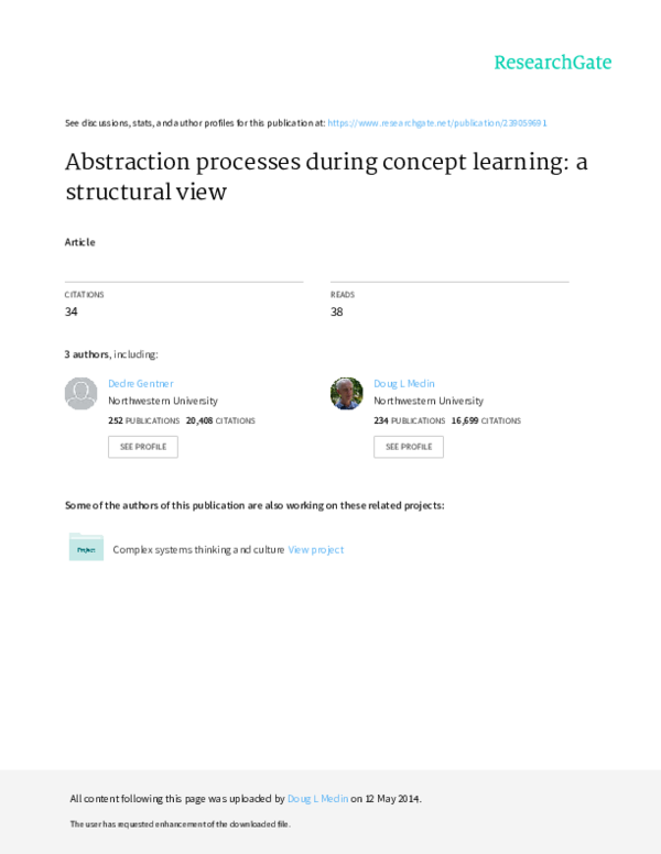 (PDF) Abstraction processes during concept learning: a structural view