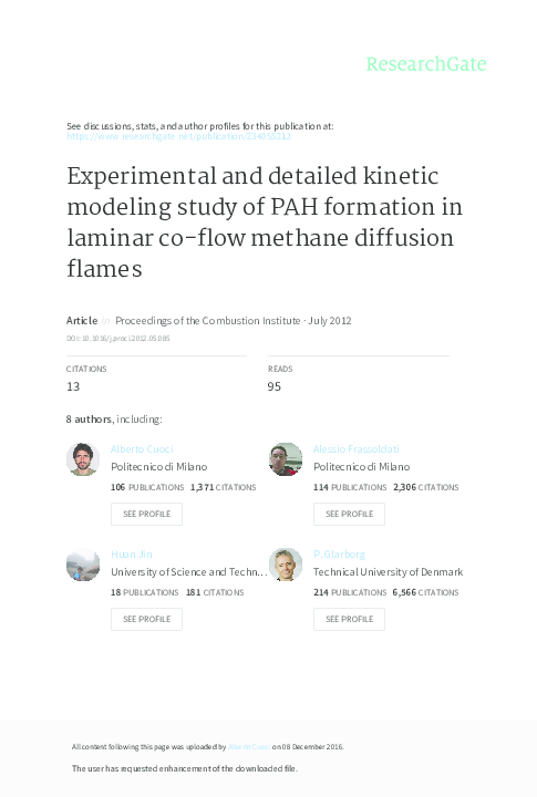 (PDF) Experimental and detailed kinetic modeling study of 1-hexanol ...