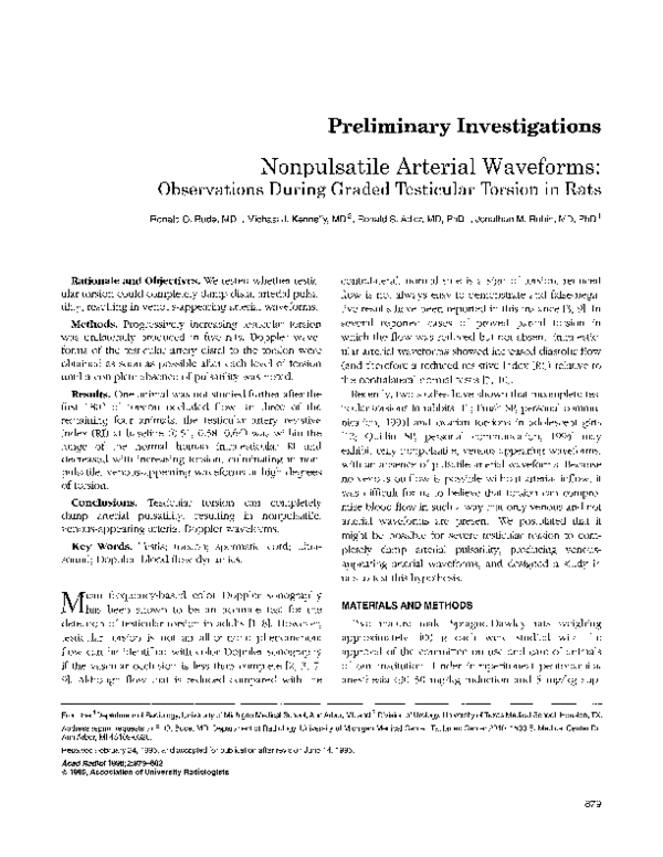 (PDF) Nonpulsatile arterial waveforms: Observations during graded ...