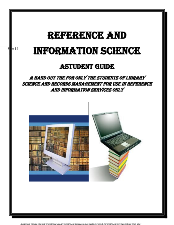 (PDF) A hand book the for only the students of library science and