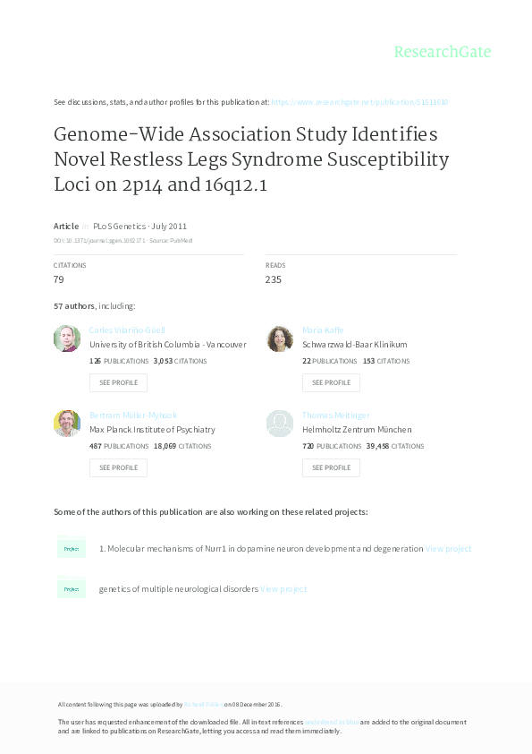 (PDF) Genome-wide association study identifies novel breast cancer ...