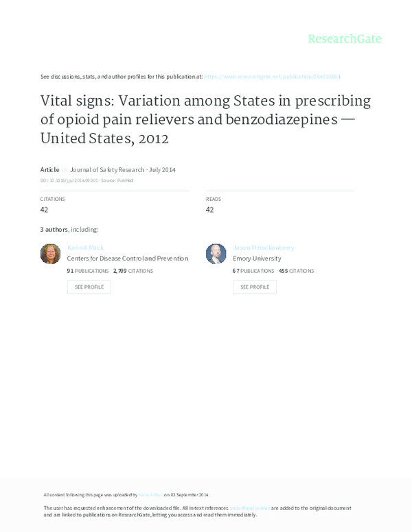 (PDF) Variation among states in prescribing of opioid pain relievers ...