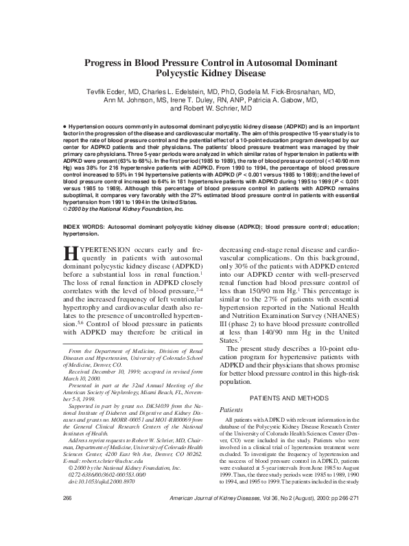 (PDF) Progress in blood pressure control in autosomal dominant