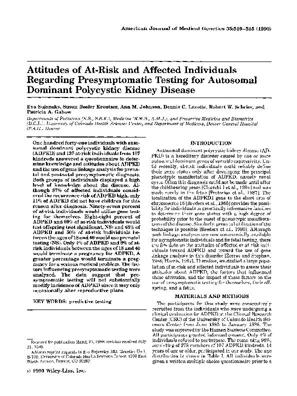 (PDF) Attitudes of at-risk and affected individuals regarding ...