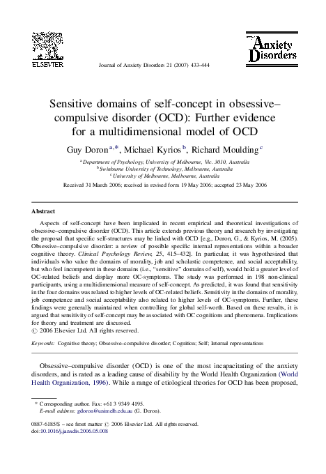 (PDF) Sensitive domains of self-concept in obsessive–compulsive ...