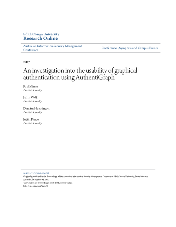(PDF) An investigation into the usability of graphical authentication ...
