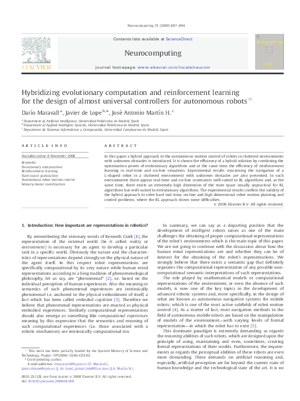 (PDF) Hybridizing evolutionary computation and reinforcement learning ...