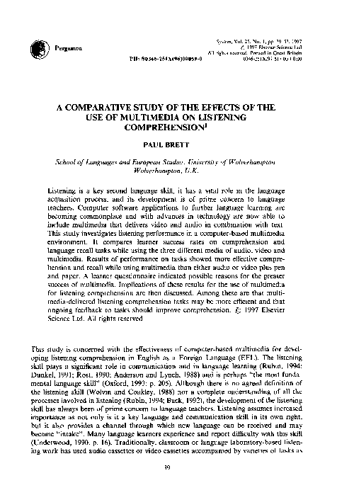 (PDF) A comparative study of the effects of the use of multimedia on ...
