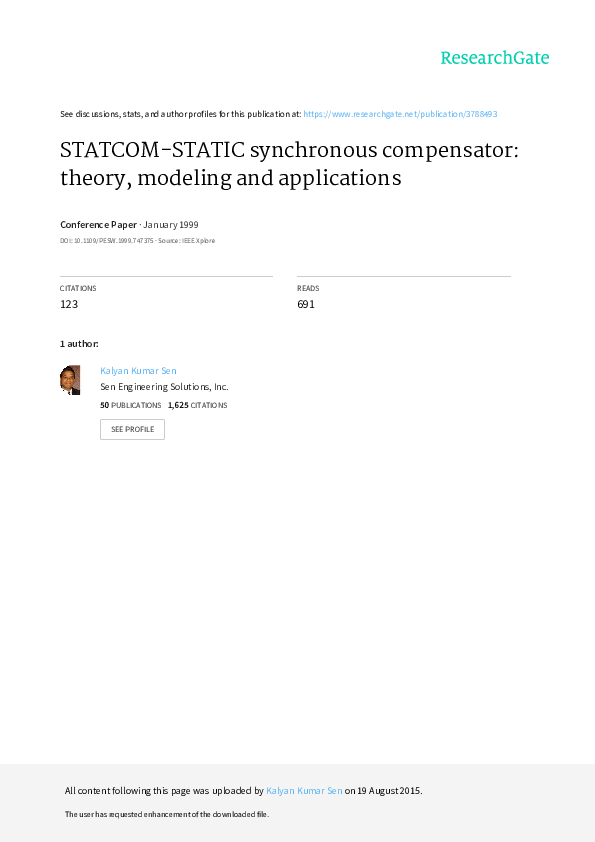 (PDF) synchronous COMpensator theory, modeling, and