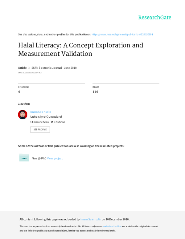 Pdf Halal Literacy And Intention Of Muslim Consumers To Switch Pdf Halal Literacy And Intention Of Muslim Consumers To Switch