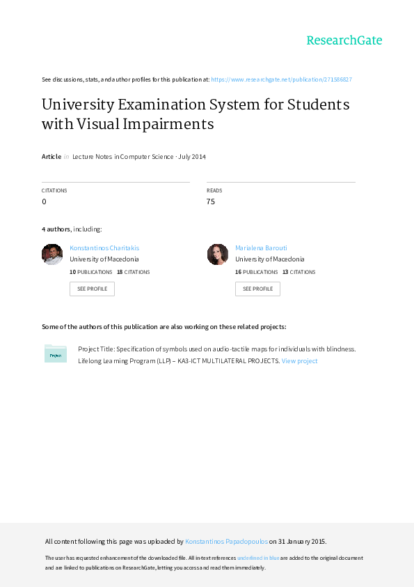 (PDF) University Examination System for Students with Visual
