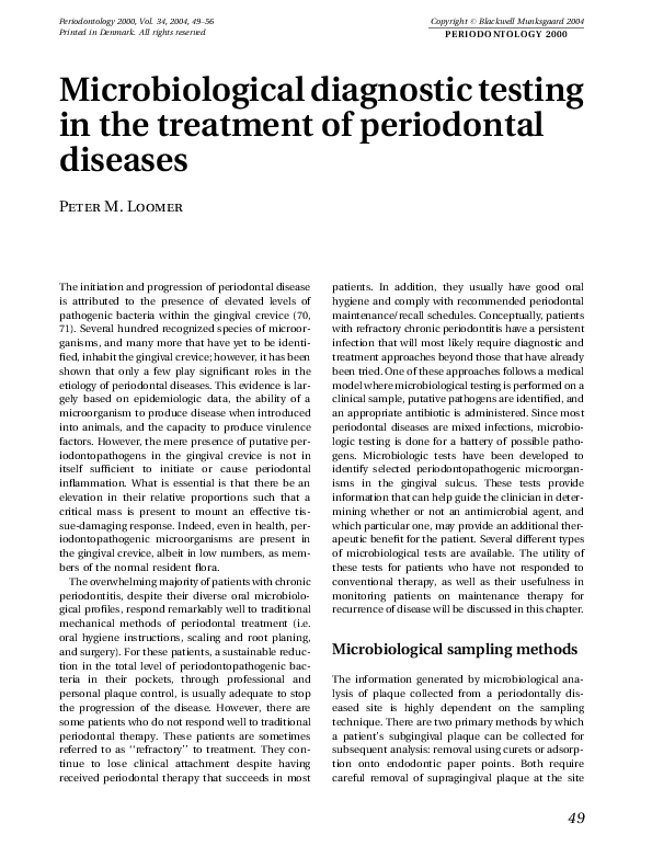 (PDF) Microbiological diagnostic testing in the treatment of