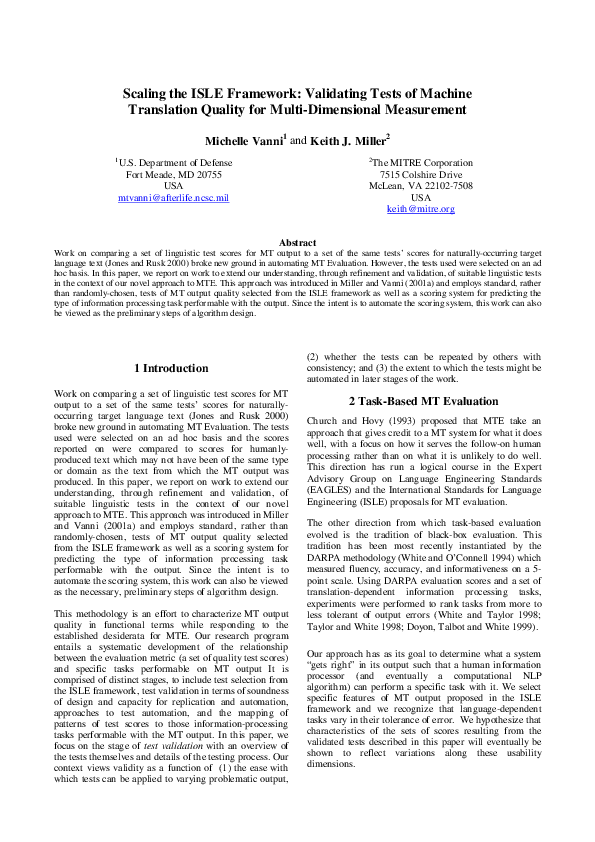 (PDF) Scaling the ISLE Framework: Validating Tests of Machine