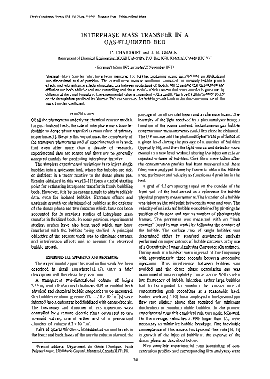 (PDF) Interphase mass transfer in a gas fluidized bed