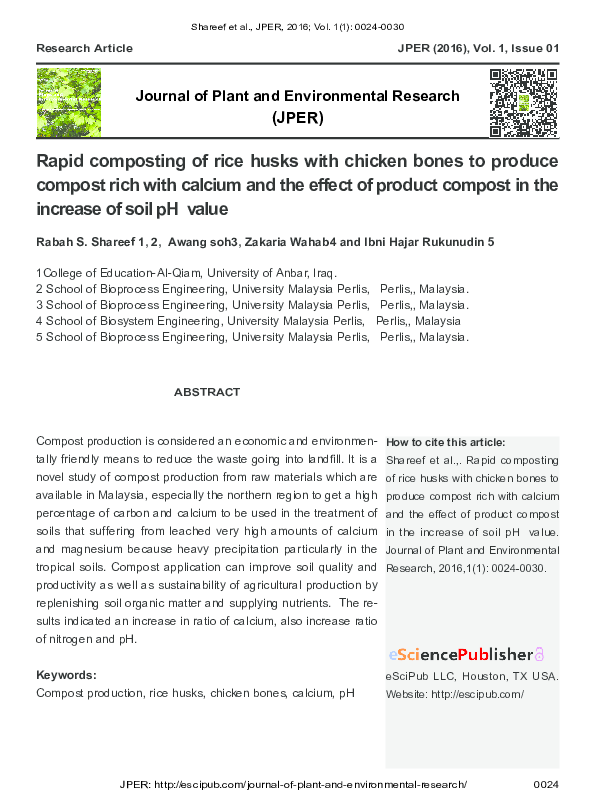 (PDF) Rapid composting of rice husks with chicken bones to produce
