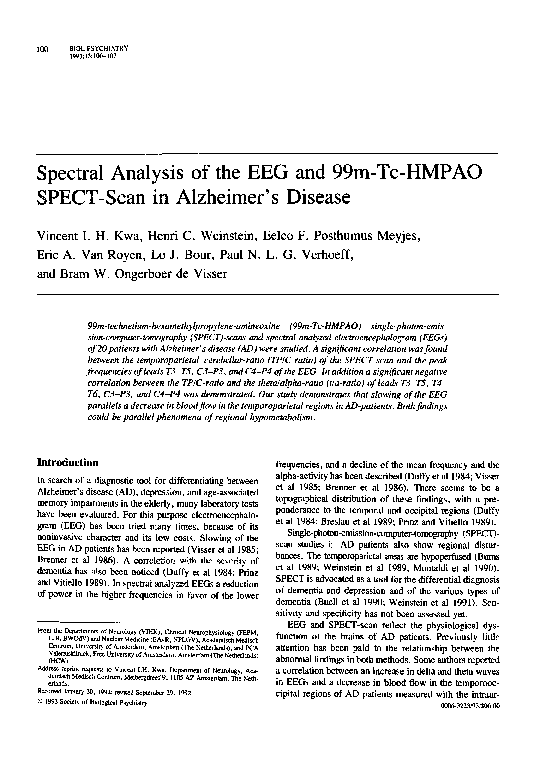 (PDF) Spectral analysis of the EEG and 99m-Tc-HMPAO SPECT-scan in ...