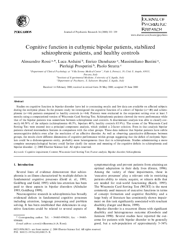 (PDF) Cognitive function in euthymic bipolar patients, stabilized ...