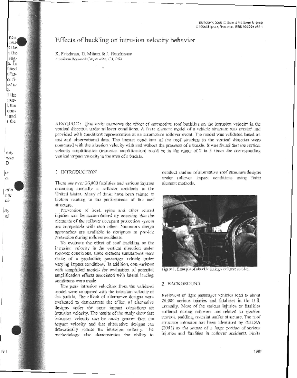(PDF) Effects of buckling on intrusion velocity behavior