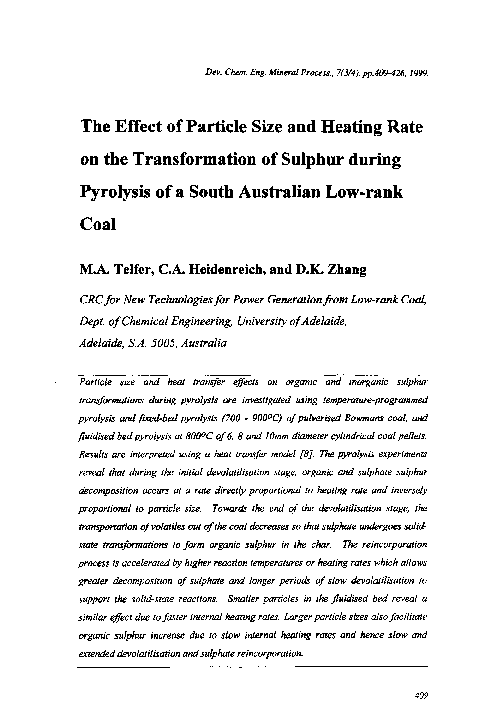 (PDF) The Effect of Particle Size and Heating Rate on the ...