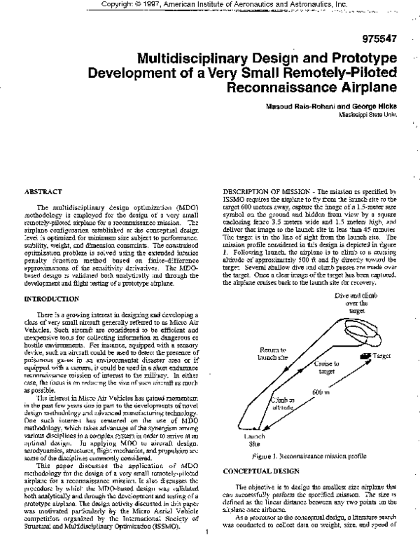 (PDF) Multidisciplinary design and prototype development of a micro air ...