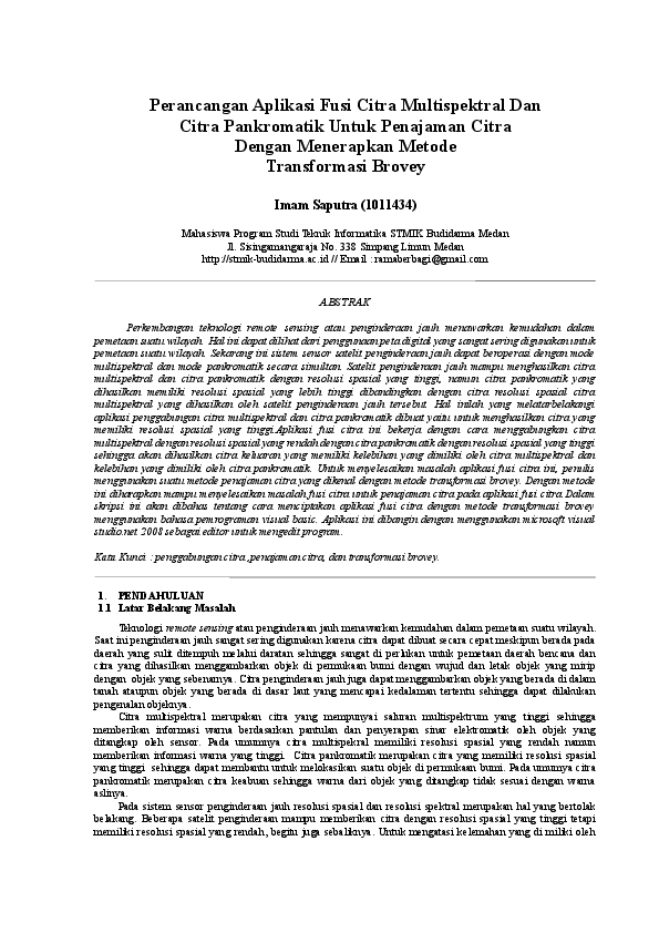 (DOC) Perancangan Aplikasi Fusi Citra Multispektral Dan Citra ...