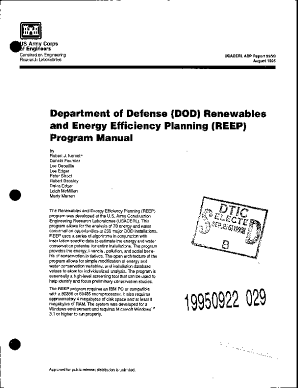 (PDF) Department of defense (DoD) Renewables and Energy Efficiency ...