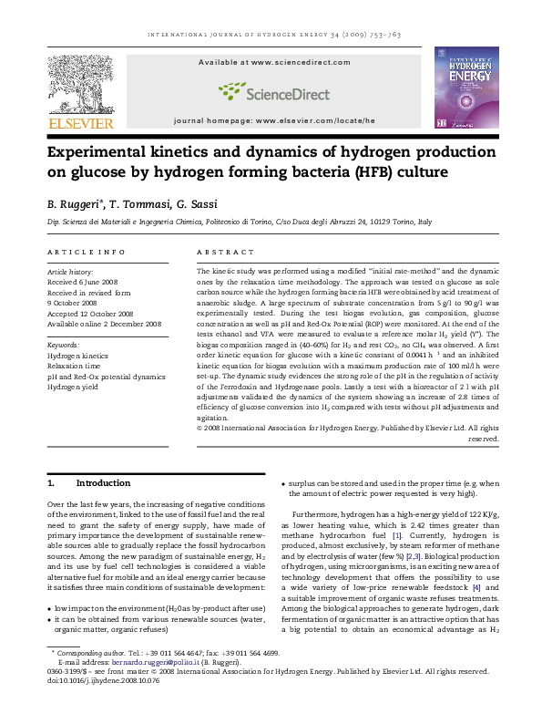 (PDF) Experimental kinetics and dynamics of hydrogen production on ...