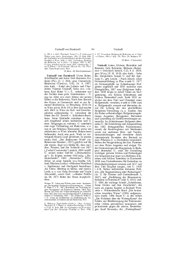 (PDF) Umlauft Anton (18581919), Gärtner, Botaniker und Beamter