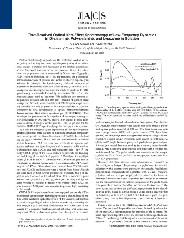 (PDF) Time-Resolved Optical Kerr-Effect Spectroscopy of Low-Frequency ...