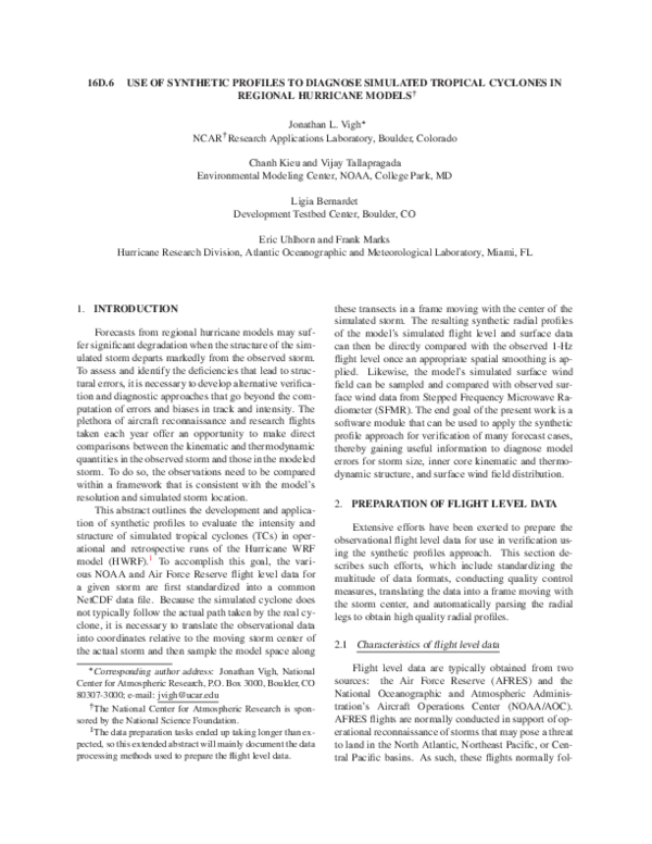 (PDF) 6D.6 Use of Synthetic Profiles to Diagnose Simulated Tropical ...