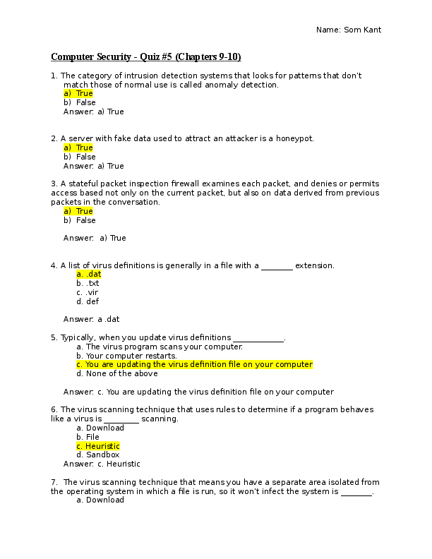 (DOC) Computer Security Quiz5 (1) Som Kant Bhardwaj Academia.edu