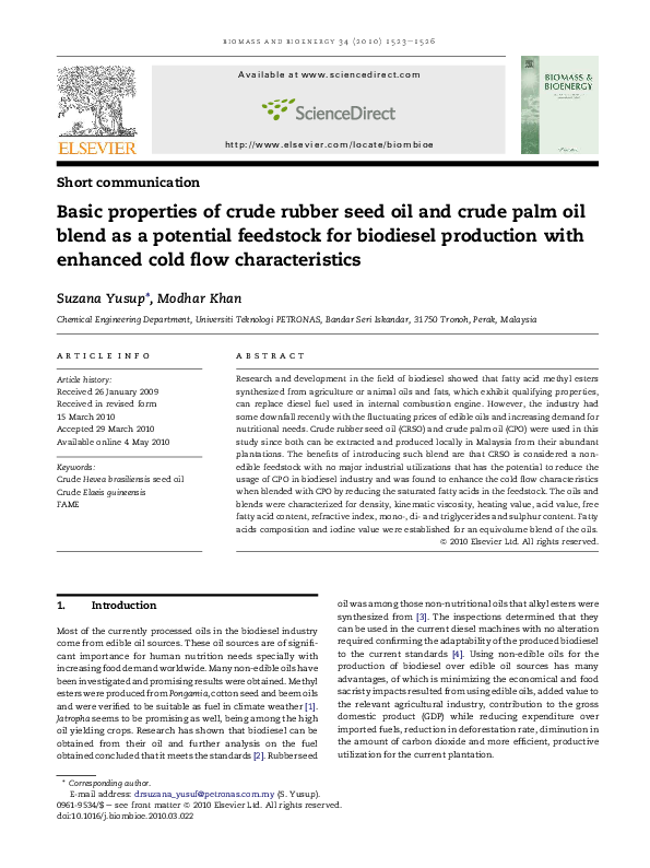 density and viscosity of vegetable oils