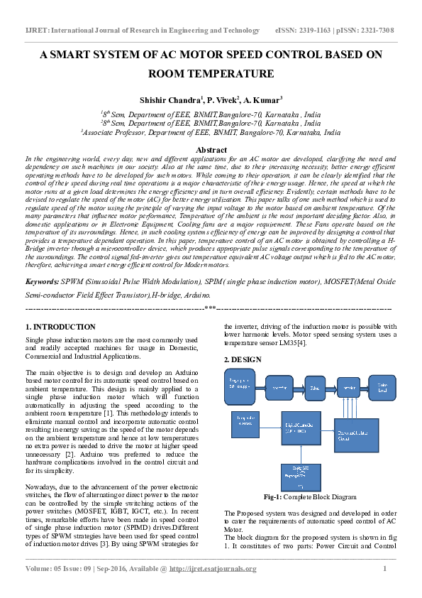 (DOC) A SMART SYSTEM OF AC MOTOR SPEED CONTROL BASED ON ROOM TEMPERATURE eSAT Journals