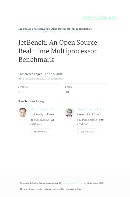 (PDF) JetBench: An Open Source Real-Time Multiprocessor Benchmark
