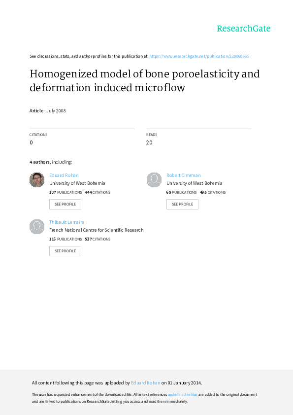 (PDF) Homogenized model of bone poroelasticity and deformation induced ...