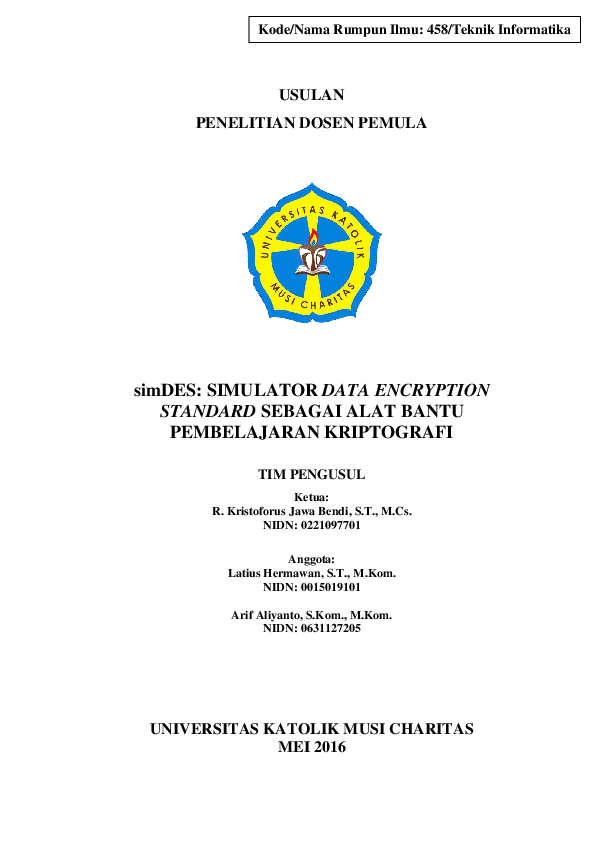 (PDF) SimDES: Simulator Data Encryption Standard Sebagai Alat Bantu ...