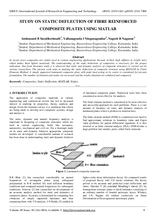(PDF) STUDY ON STATIC DEFLECTION OF FIBRE REINFORCED COMPOSITE PLATES ...