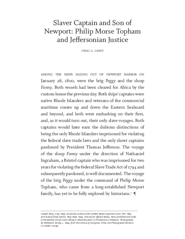 (PDF) Slaver Captain and Son of Newport: Philip Morse Topham and ...